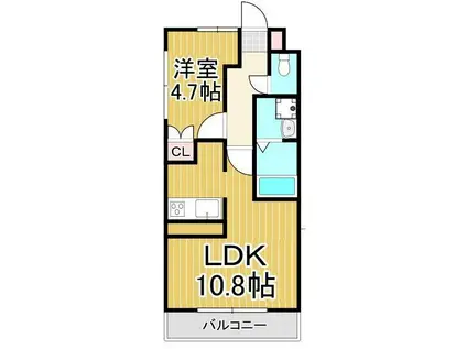 クレールスクエア(1LDK/1階)の間取り写真