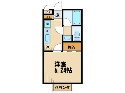 エクセルメゾン(1K/1階)の間取り写真