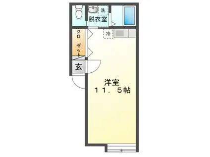 JR室蘭本線 鷲別駅 徒歩20分 2階建 築17年(ワンルーム/2階)の間取り写真