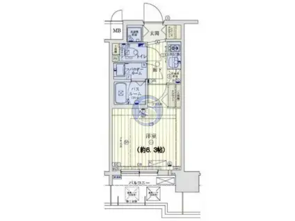 スワンズシティ谷町モデルノ(1K/11階)の間取り写真