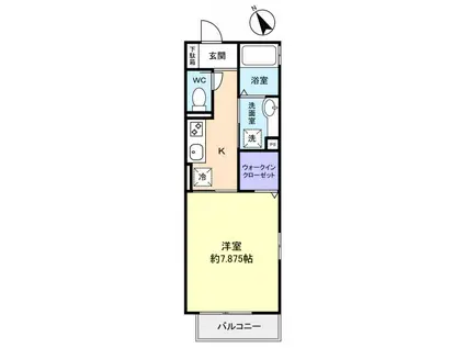 プレセアS(1K/2階)の間取り写真