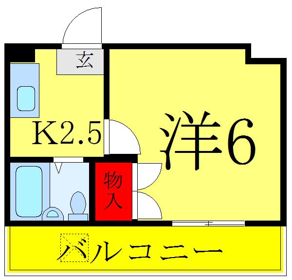 サンライト堀越(1K/3階)の間取り写真