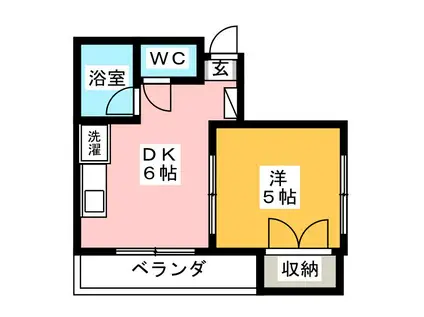グレース高砂(1DK/3階)の間取り写真
