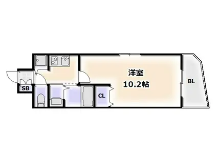 エステムコート難波IIアレグリア(1K/12階)の間取り写真