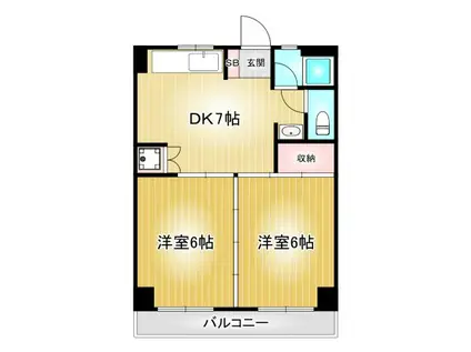 フローネ本山(2DK/1階)の間取り写真