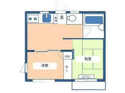 コーポレジデンス(2DK/2階)の間取り写真