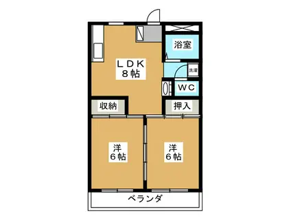 サンスクエア(2LDK/1階)の間取り写真