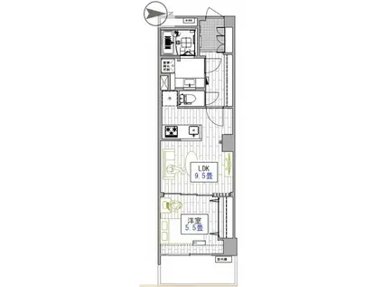 アクティ目黒駅前I(1LDK/3階)の間取り写真