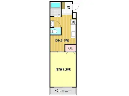 メゾンルノアール(1DK/3階)の間取り写真