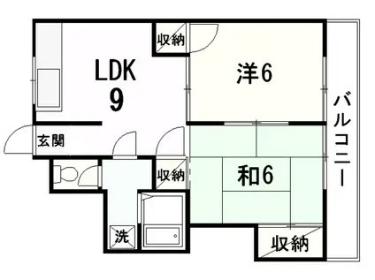 シャルム成城(2LDK/3階)の間取り写真