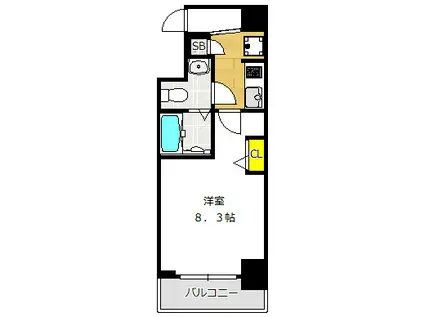 GRACE ノース NISHITENMA(1K/11階)の間取り写真