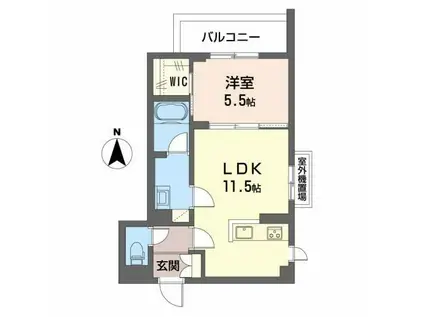 プラムベース(1LDK/2階)の間取り写真