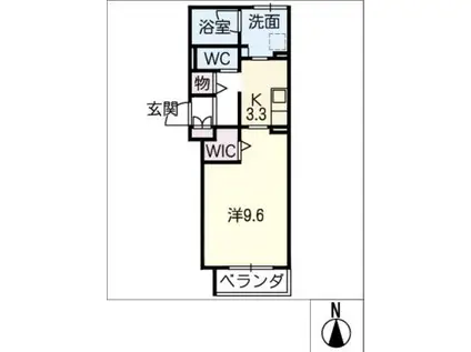サンメゾン(1K/2階)の間取り写真