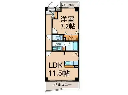 バンブーヒル(1LDK/4階)の間取り写真