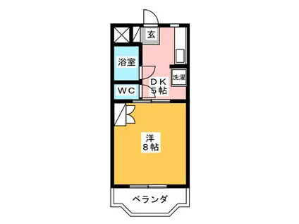 コンフォート萩C(1DK/1階)の間取り写真