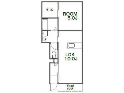 ピース・ヴィラ A棟(1LDK/1階)の間取り写真