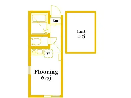 ユナイト保土ヶ谷パレ・ロワイヤル(ワンルーム/1階)の間取り写真