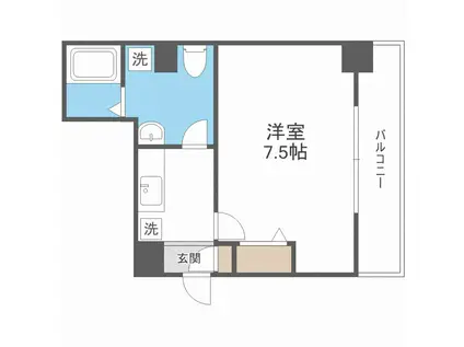 レジデア西本町(1K/9階)の間取り写真