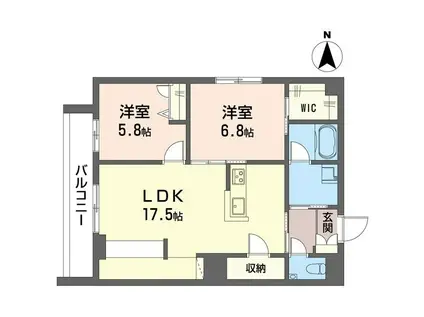 デア グランツ(2LDK/2階)の間取り写真