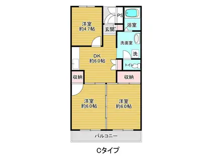 リエス永山(3DK/3階)の間取り写真