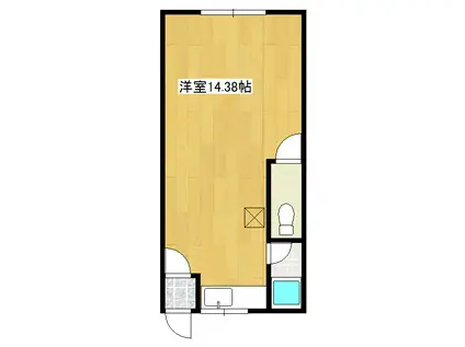 リバーハイツ(ワンルーム/2階)の間取り写真