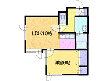 SAMS・I(1LDK/2階)の間取り写真