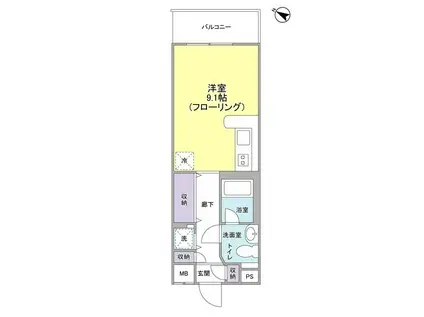 ヴェルデュール本郷弐番館(ワンルーム/4階)の間取り写真