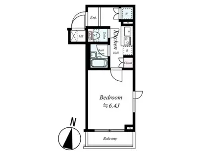 ルーブル池上六番館(1K/1階)の間取り写真