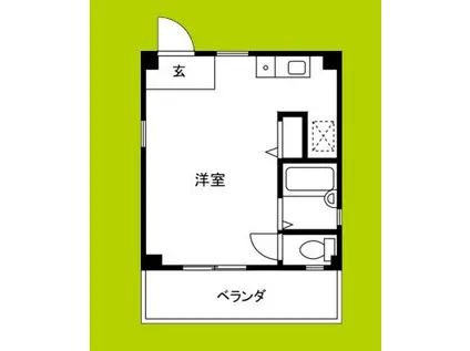 ライズ鶴ヶ丘(ワンルーム/1階)の間取り写真