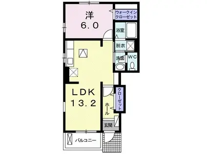 モンテ グランデ I(1LDK/1階)の間取り写真