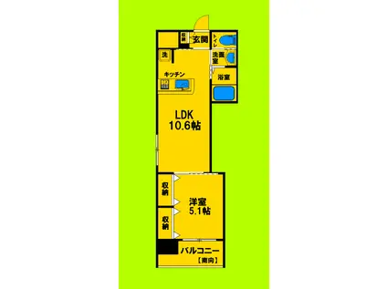 フェリオ エーピーエム(1LDK/2階)の間取り写真