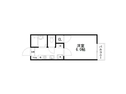 アメニティAB(1K/2階)の間取り写真