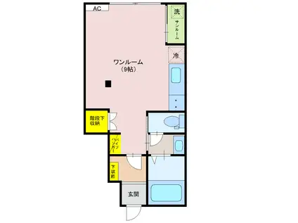 YS COURT(ワンルーム/1階)の間取り写真