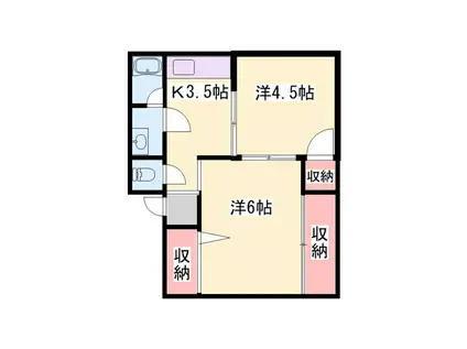 KIテックJ(2DK/2階)の間取り写真