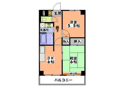 シャトー・レ・セリズィエール(2DK/2階)の間取り写真