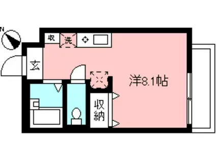 ジェミニ桜(ワンルーム/2階)の間取り写真