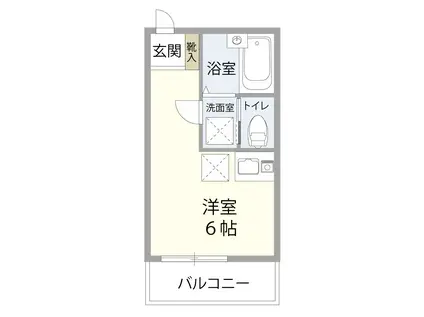 シャルム月見台(ワンルーム/1階)の間取り写真
