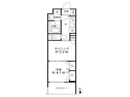 DUO STAGE白金高輪 デュオステージ白金高輪(1DK/5階)の間取り写真