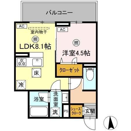 TRISIA T ウエスト(2LDK/1階)