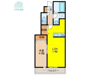 CAMMINO VII(1LDK/1階)の間取り写真