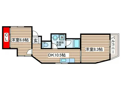 日新柏マンション(2DK/5階)の間取り写真