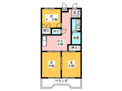 エステート23(3DK/2階)の間取り写真