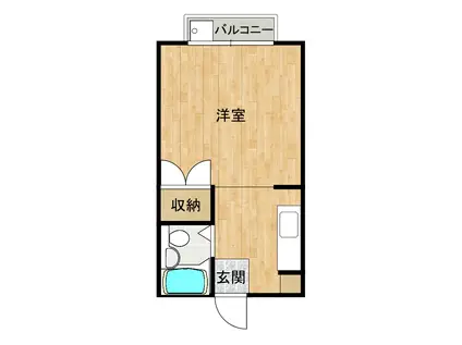 アップルハイツI(1K/1階)の間取り写真