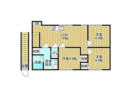 文京区小石川5丁目(3LDK/2階)の間取り写真