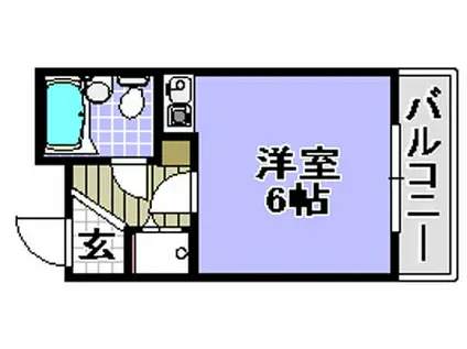 ベルトピア和泉大宮(ワンルーム/1階)の間取り写真