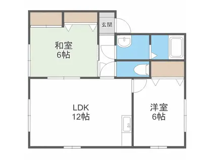 やよい坂プロムナード1(2LDK/2階)の間取り写真