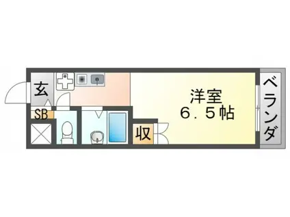 クリスタルパレス(1K/1階)の間取り写真