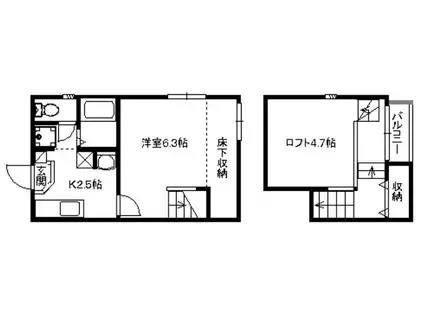 POLARIS CITYII(1K/1階)の間取り写真