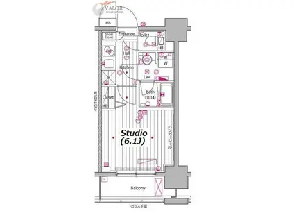 ガーラ・プレシャス川崎(1K/12階)の間取り写真