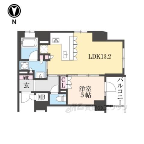 リーガル京都堀川五条通2(1LDK/2階)の間取り写真
